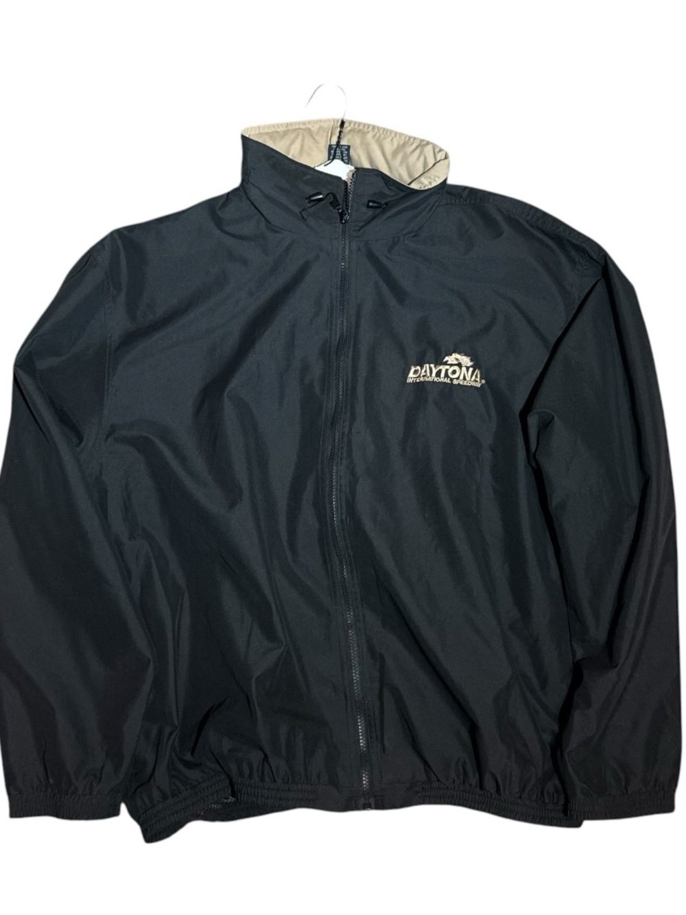 Daytona Speedwaysay Black Men's Windbreaker Jacket with Contrast Collar